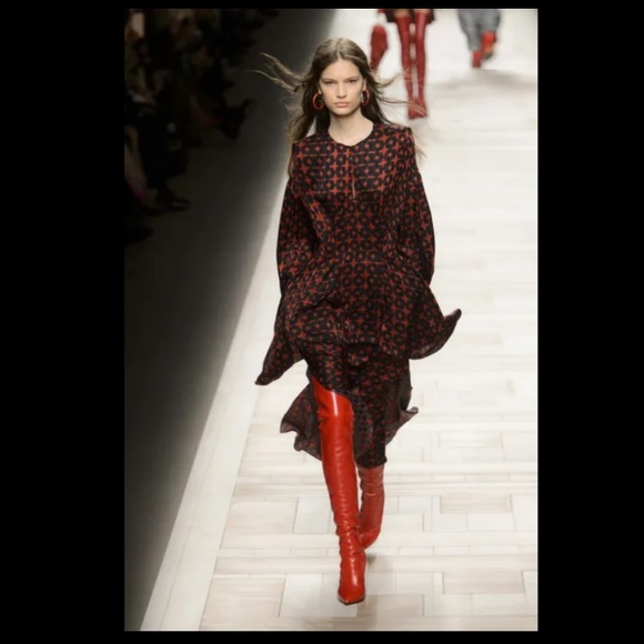 FENDI Women's Red Leather Thigh High Boots Size 38 1/2 - Picture 3 of 14